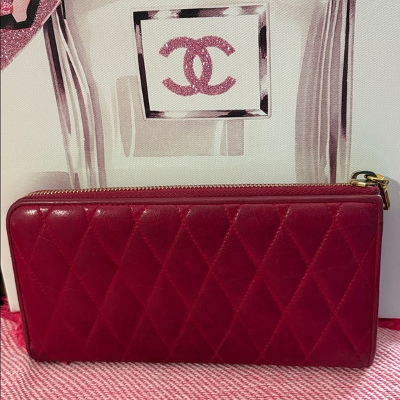 Miu Miu Long Pink leather wallet with bow lambskin - Picture 2 of 12